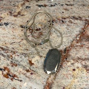 Kendra Scott Pendant Necklace- gold w pyrite stone